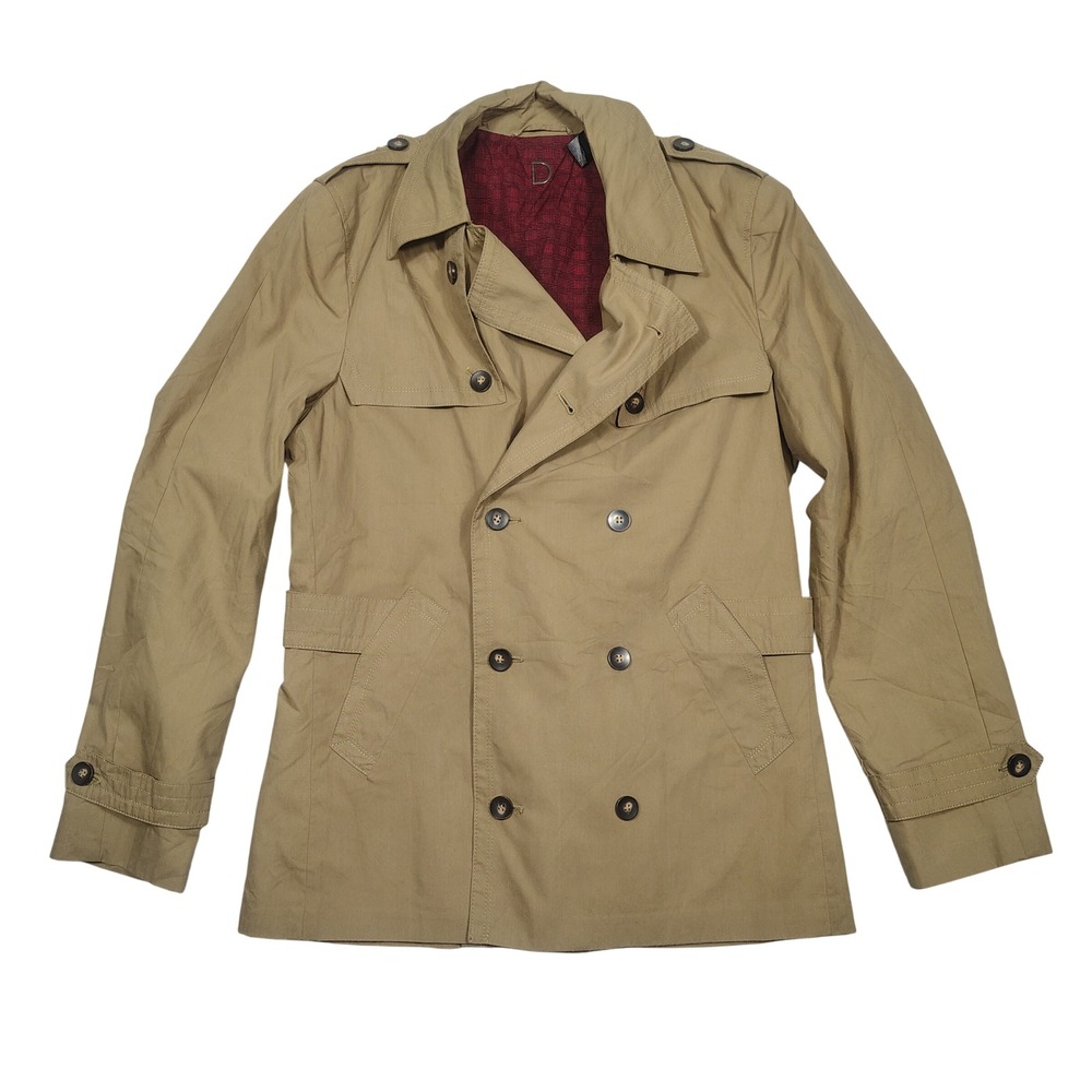 Troy Smith D Trench Coat Womens M Double Breasted Plaid Lined